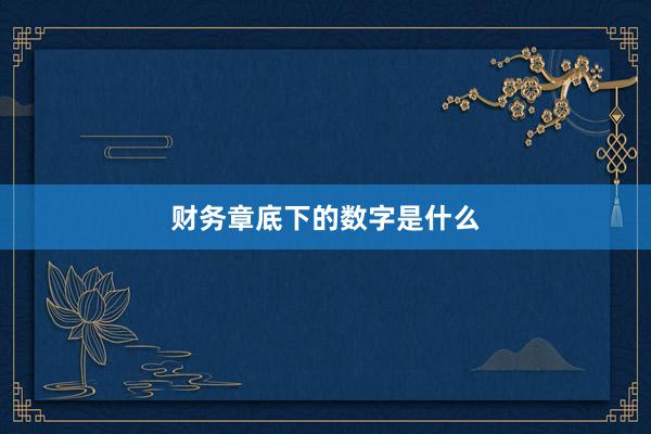 财务章底下的数字是什么