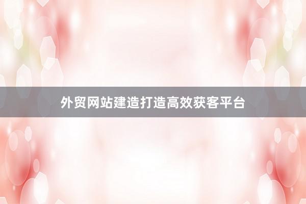 外贸网站建造打造高效获客平台
